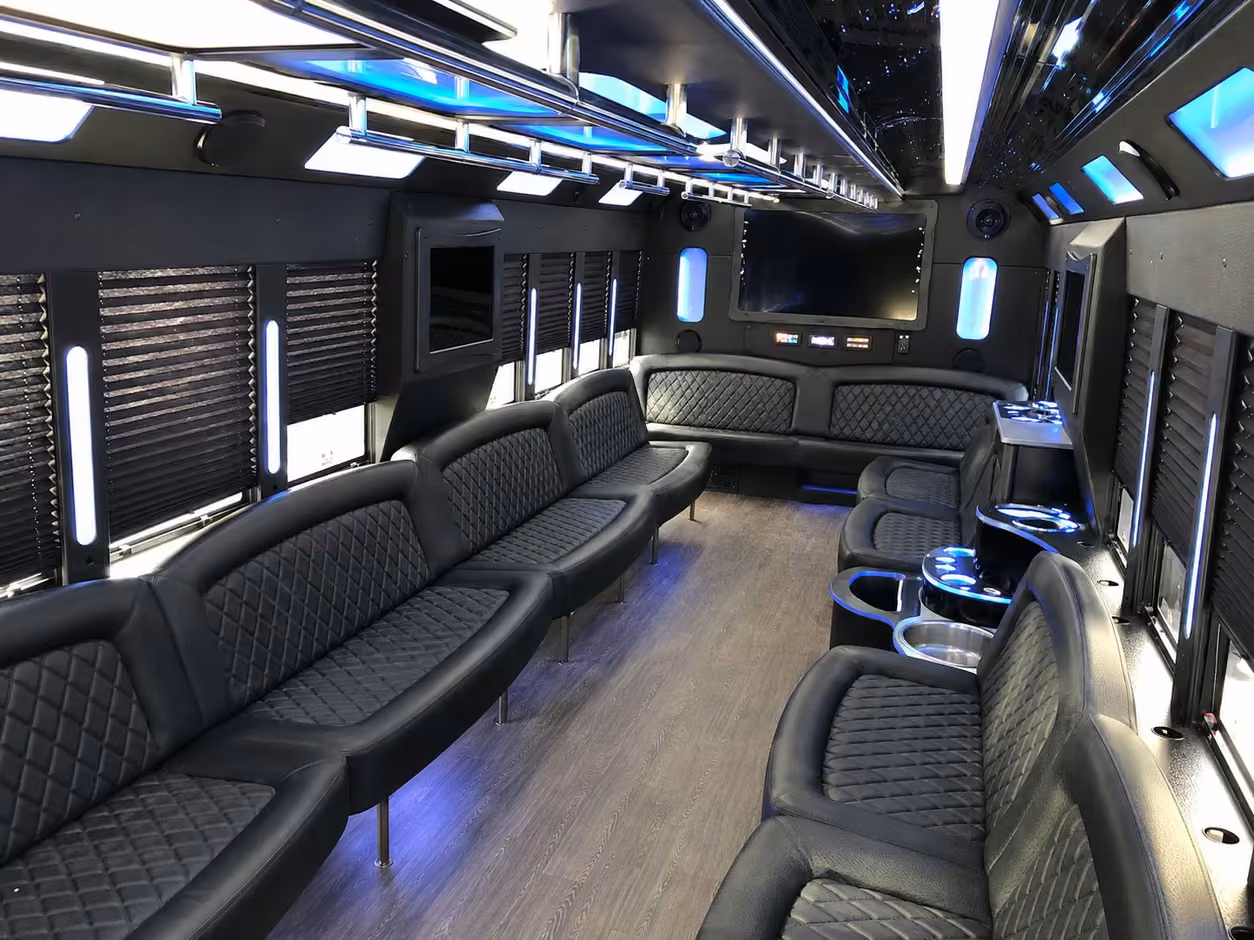 15 passenger party bus inside