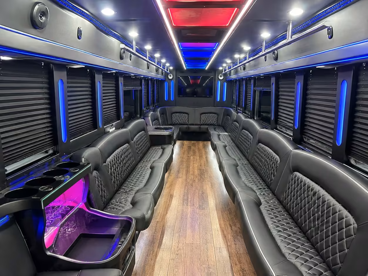 25 passenger party bus interior
