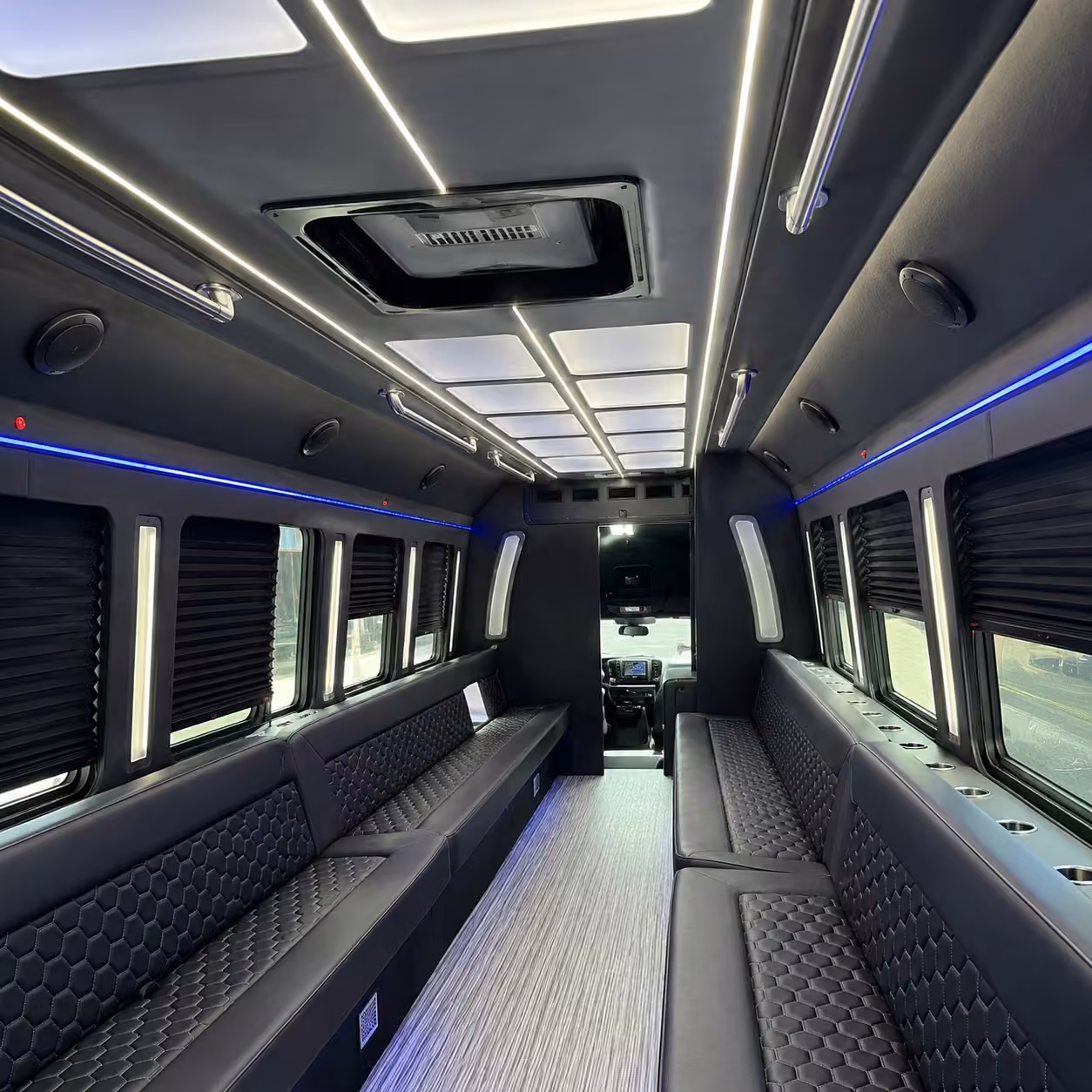 40 passenger party bus interior