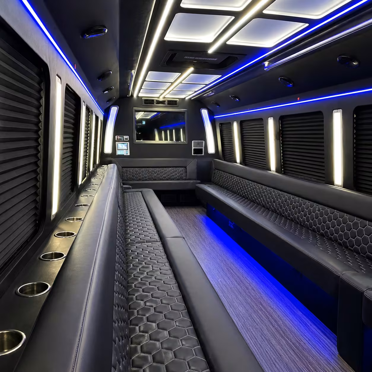 50 passenger party bus inside