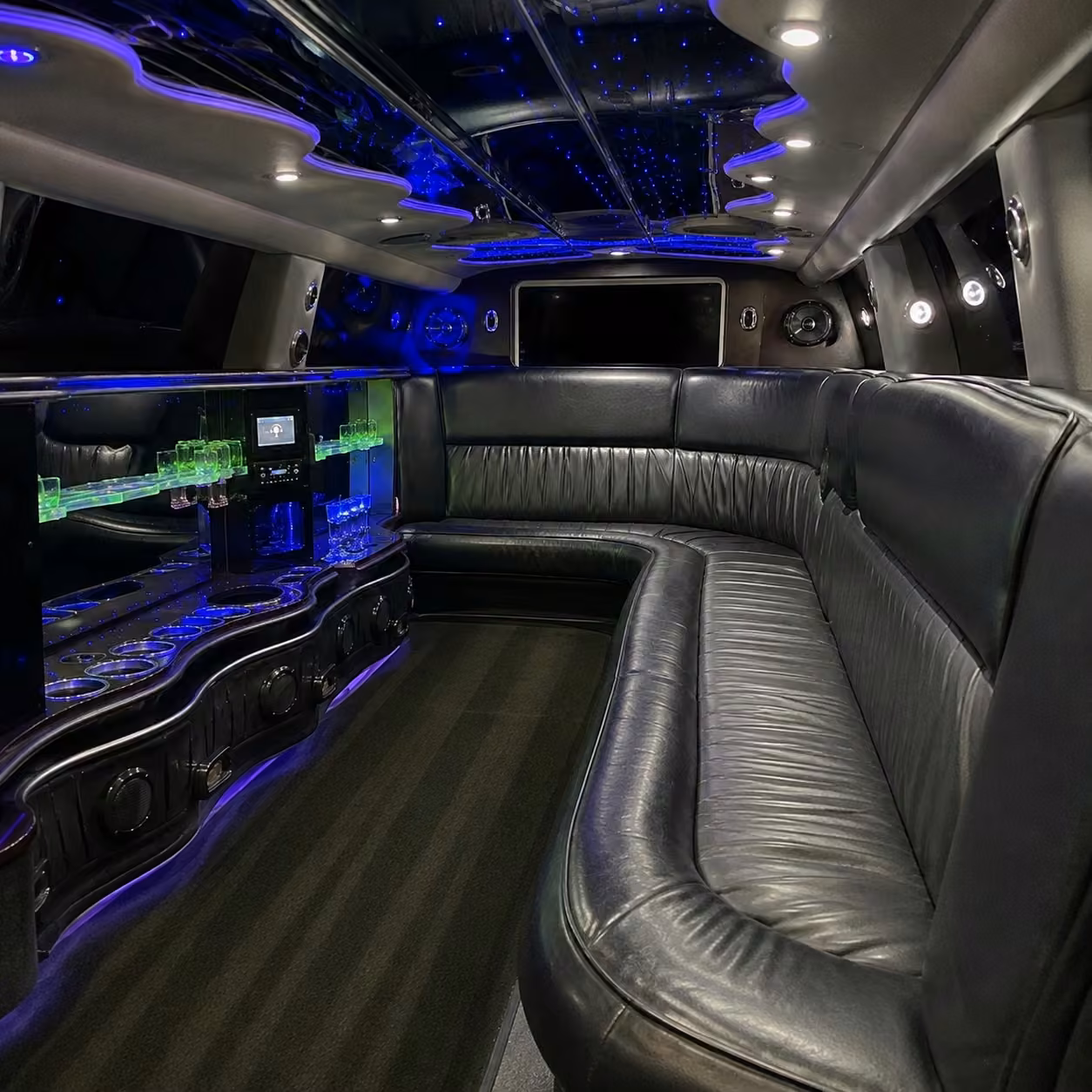 escalade limo inside