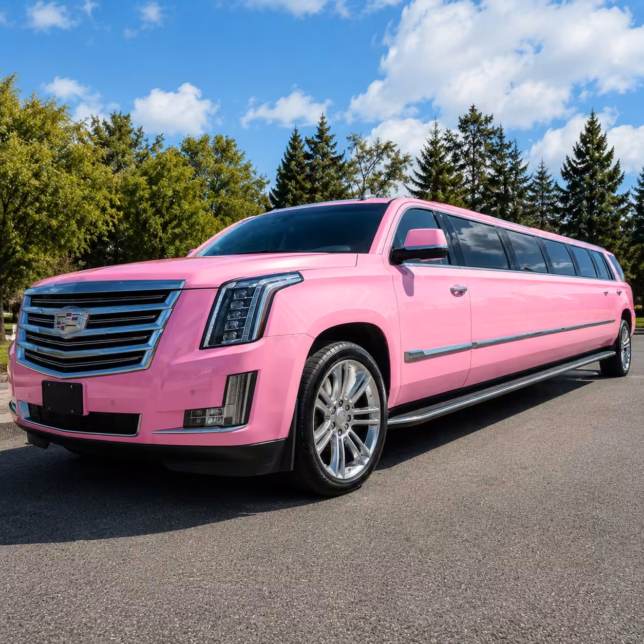 pink limo exterior